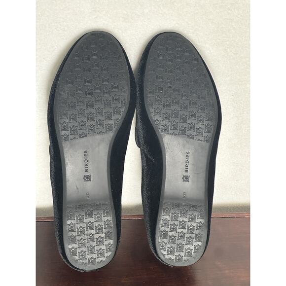 Birdies The Starling Black Velvet Slippers Loafers Women's Size 8 Black EUC - Picture 6 of 7